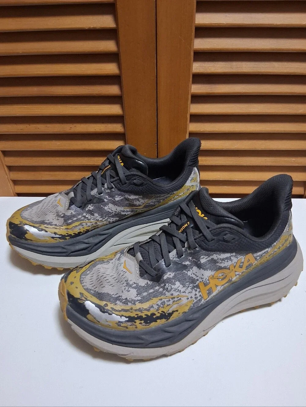 Hoka Stinson 7 Black/Cement Men's Trail Running Shoe * Size: 8D